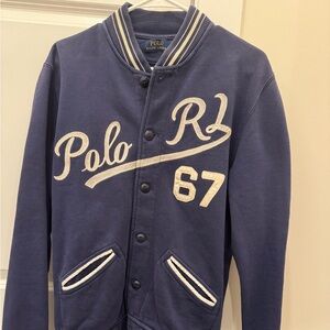 Polo Ralph Lauren Navy Jacket with Cream Stripes